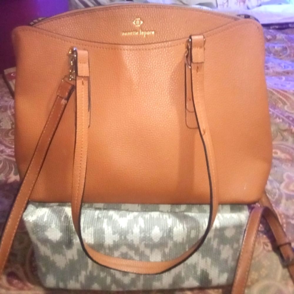 Nanette Lepore Brown Vegan leather Triple-Section Shoulder bag / Crossbody bag.